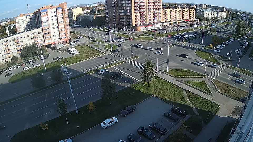 Webcam no cruzamento das ruas Nekrasova e Sovetskaya, Abakan
